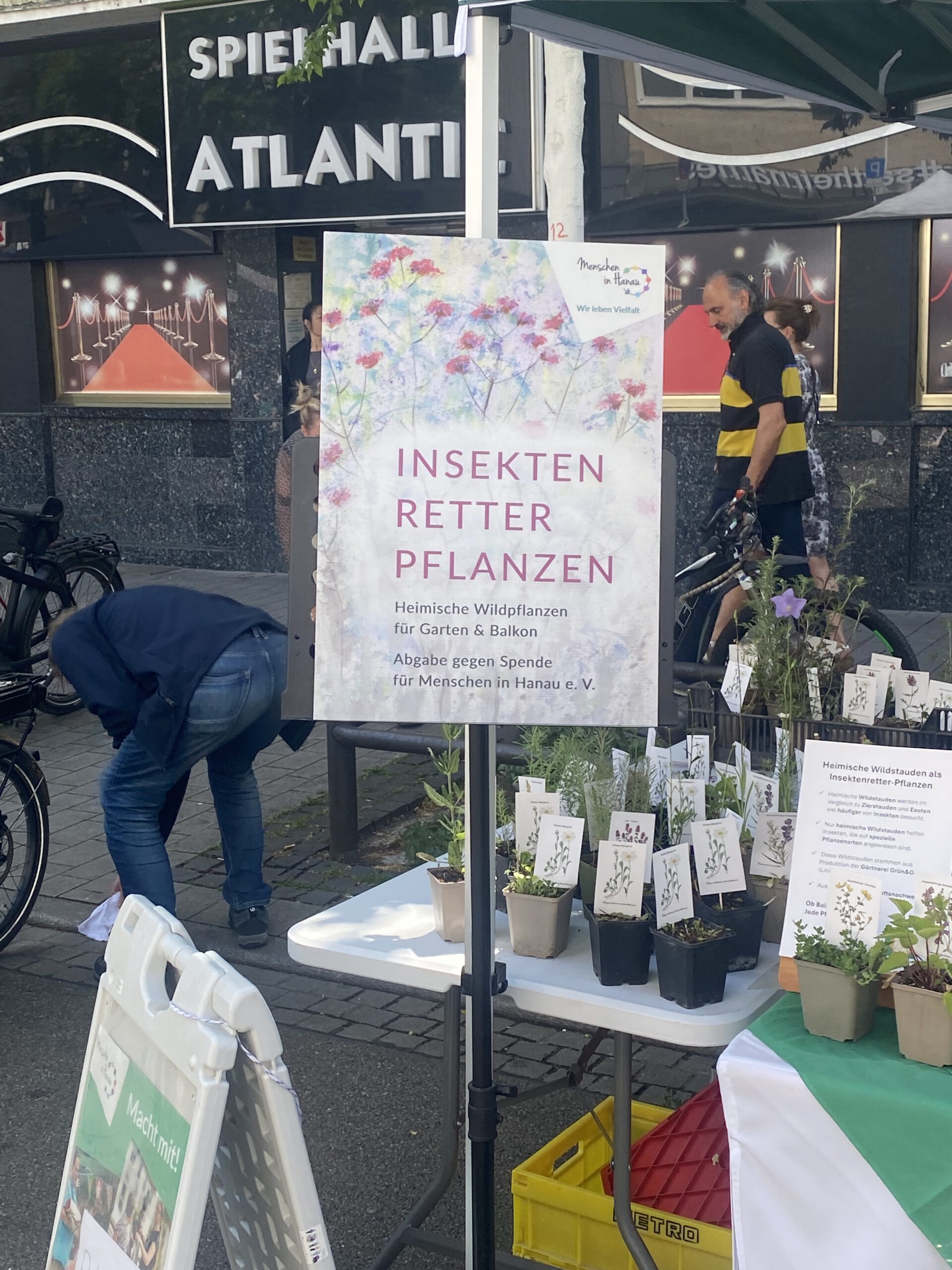 Ein Schild mit der Aufschrift "Instekten-Retter-Pflanzen"