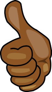Graphik die einen Daumen hoch zeigt.