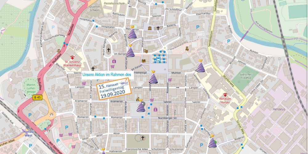 Der Kartenausschnitt zeigt den Weg, den wir am Freiwilligentag zum Aufspüren der Poller im Straßenraum gehen wollen.