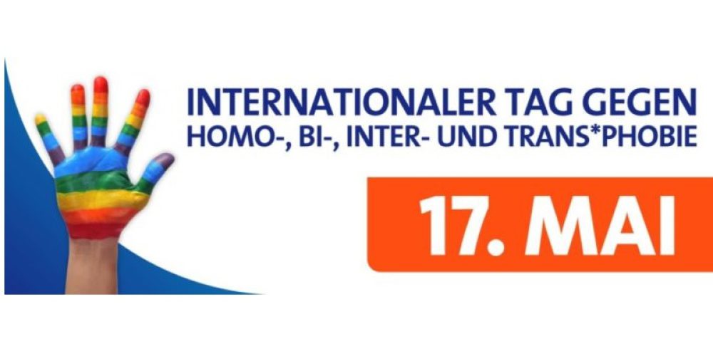 Banner der Initiative Queerbeet zum Gedenken an den 17. Mai, den Internationalen Gedenktag IDAHOBIT