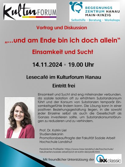 Einladung zum Vortrag “Einsamkeit und Sucht“