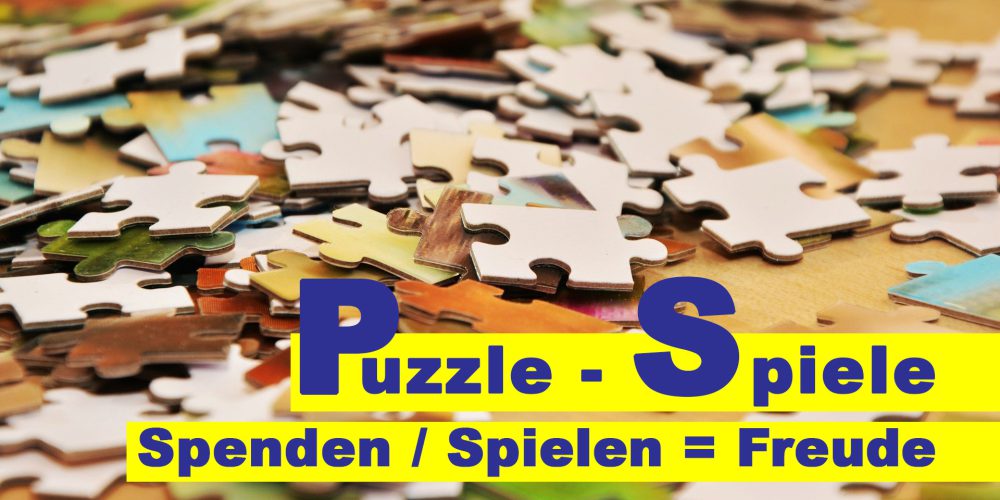 Puzzle-Teile sind durcheinander gemischt - Schrift im Vordergrund 