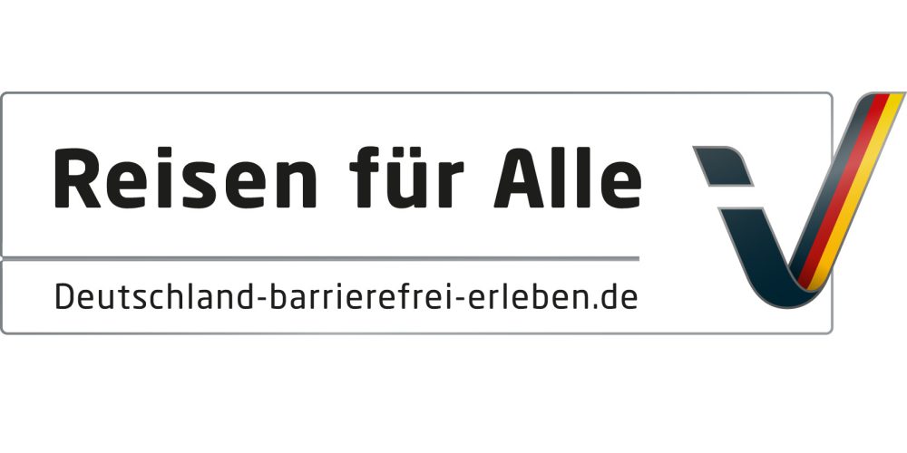 Reisen für Alle -Logo. Untertitel: Deutschland barrierefrei erleben.